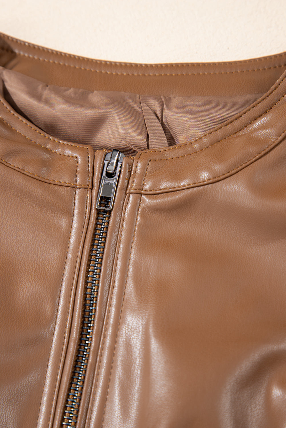 Black Solid Faux Leather Zipper Slim Fit Bomber Jacket - Glimmer Road
