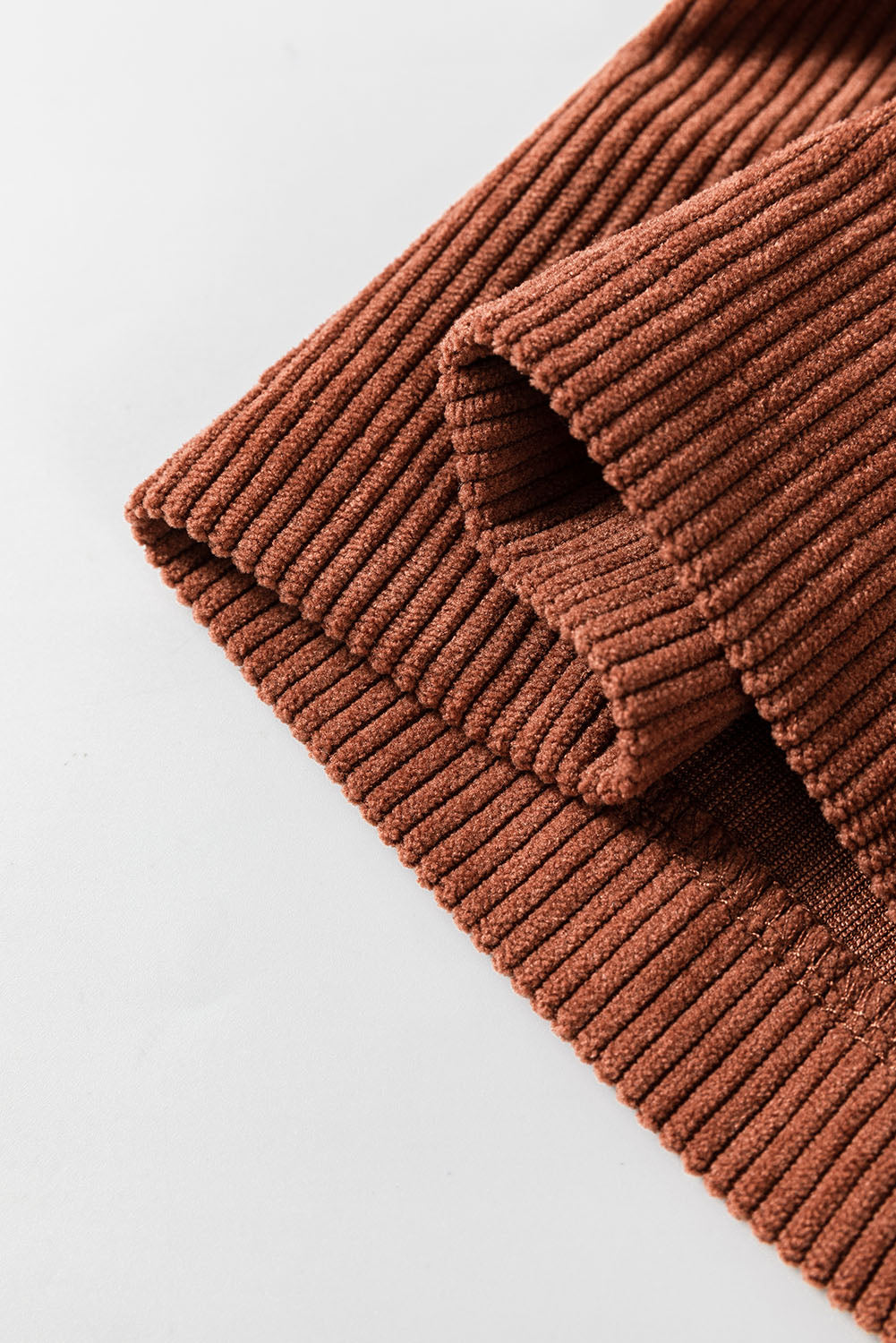 Brown High Waist Square Pockets Corduroy Pants - Glimmer Road