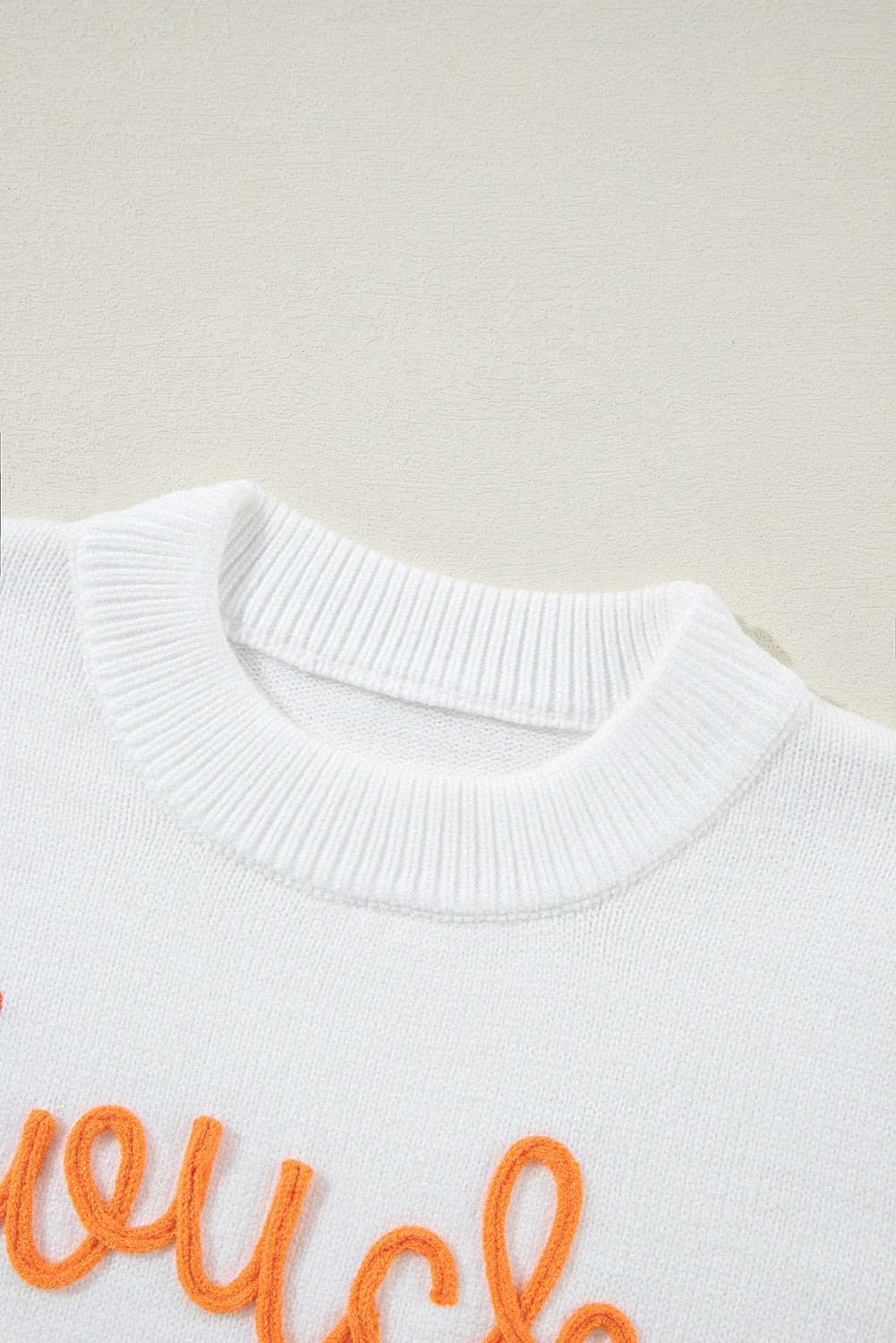 White Touchdown Tinsel Puff Short Sleeve Crew Neck Sweater - Glimmer Road