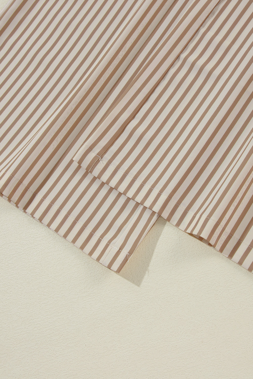 Khaki Stripe Print Wide Leg Drawstring Pants - Glimmer Road