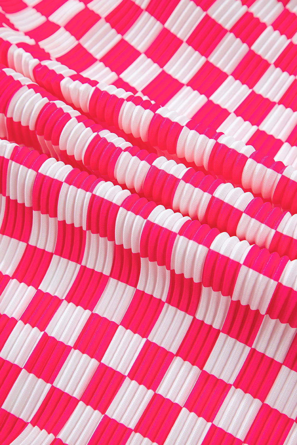 Pink Checkered Buttoned Shirt and High Waist Pants Pajama Set - Glimmer Road