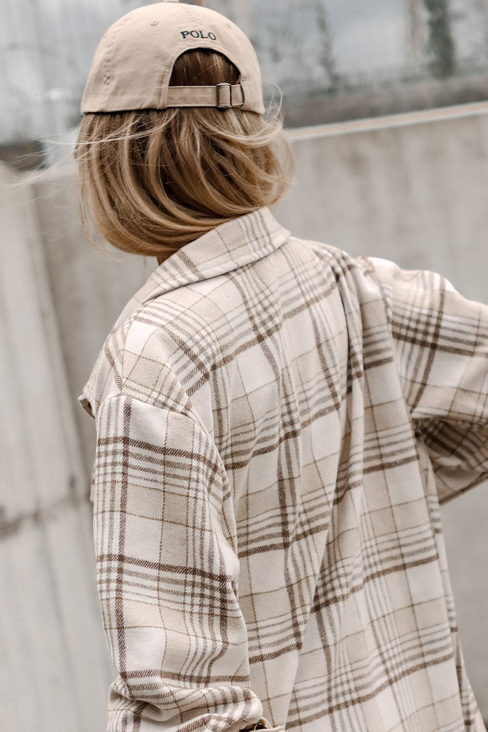Khaki Plaid Removable Hood Buttoned Shacket - Glimmer Road