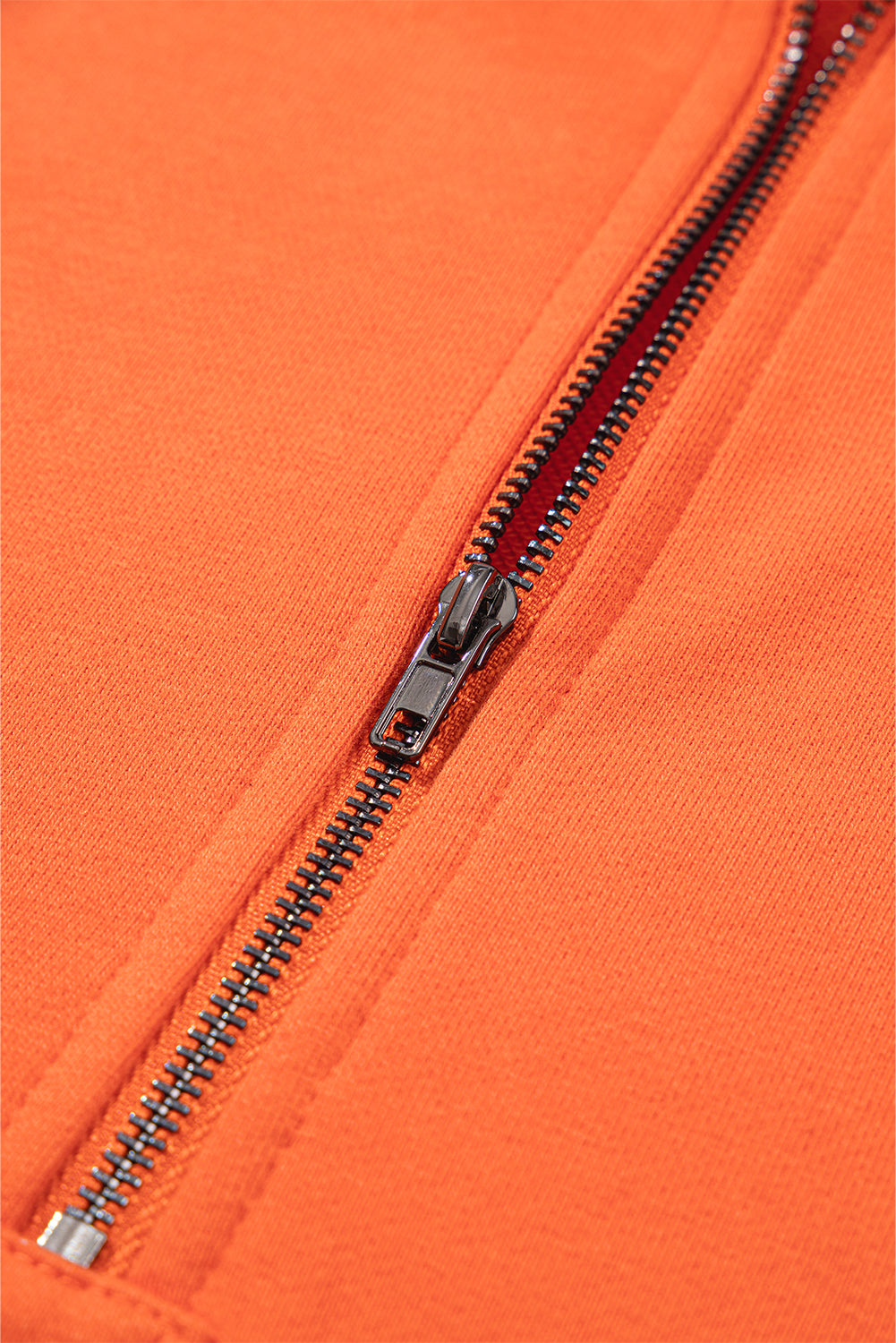 Orange Solid Kangaroo Pocket Half Zipper Oversized Hoodie - Glimmer Road