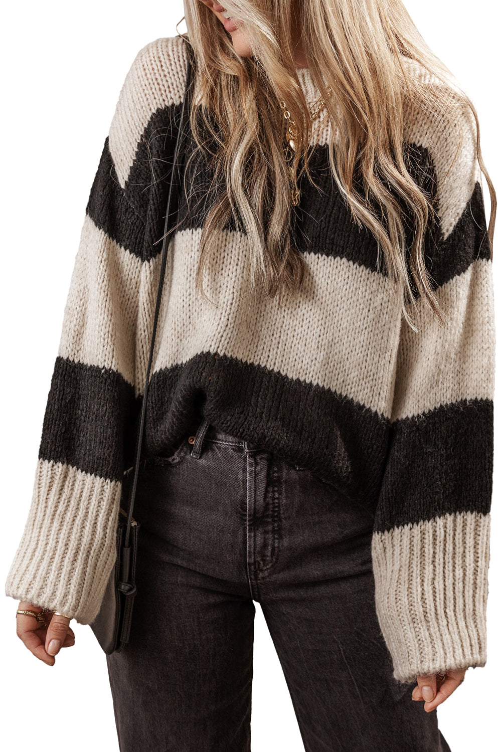 Jet Stream Colorblock Loose Pullover Sweater - Glimmer Road
