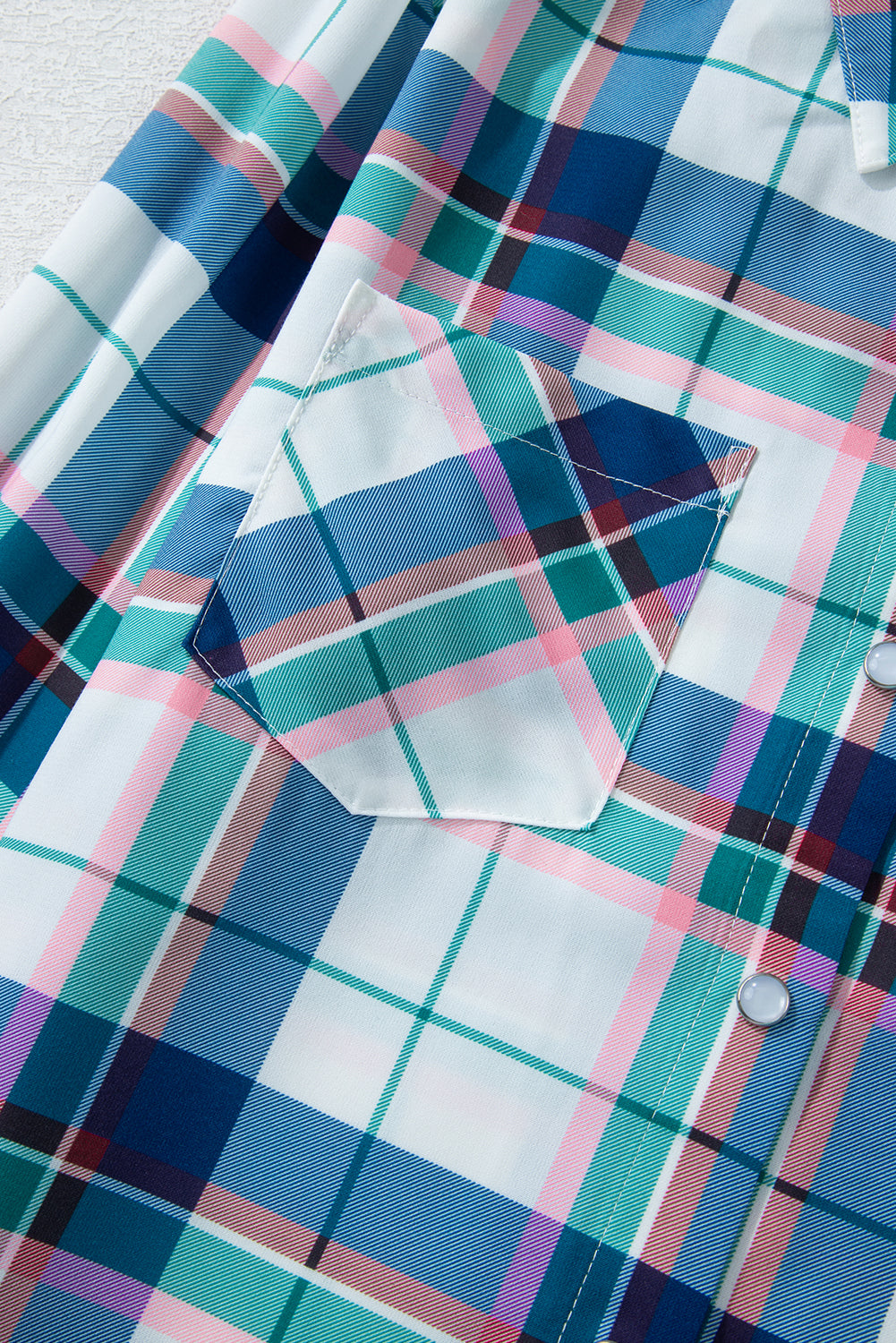 Blue Plaid Print Shirt and Shorts 2Pcs Lounge Set - Glimmer Road