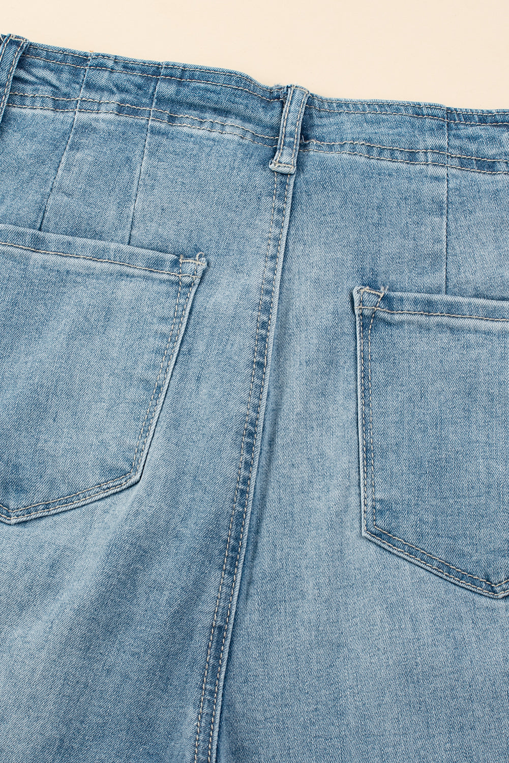 Dusk Blue Multi Buttons Medium Wash Straight Loose Leg Jeans - Glimmer Road
