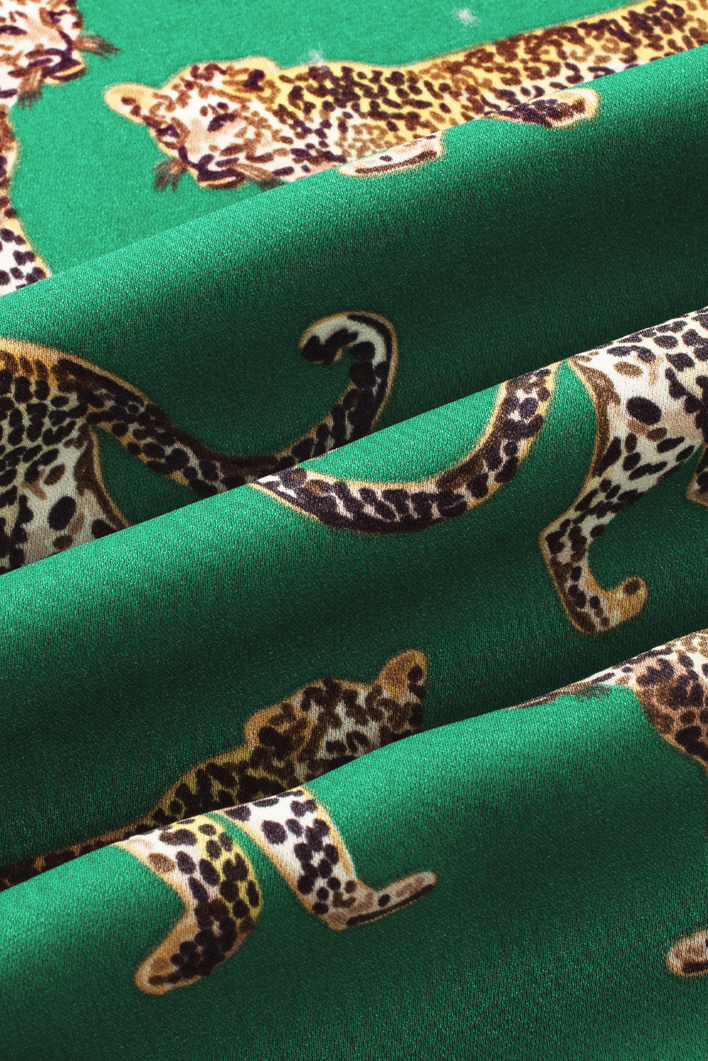 Green Cheetah Print Short Sleeve Shirt and Pants Pajama Set - Glimmer Road