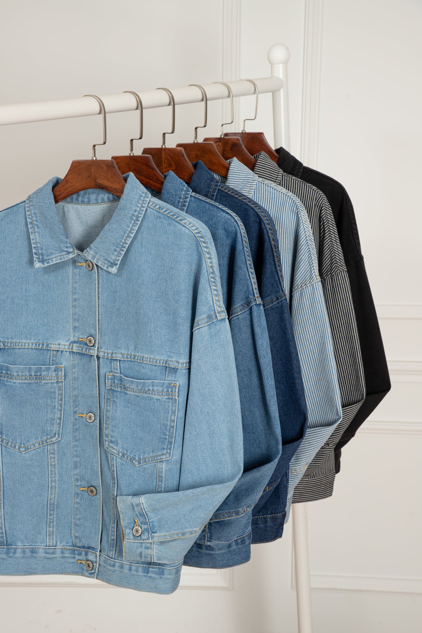 Wild Wind Washed Oversize Pocketed Denim Jacket - Glimmer Road