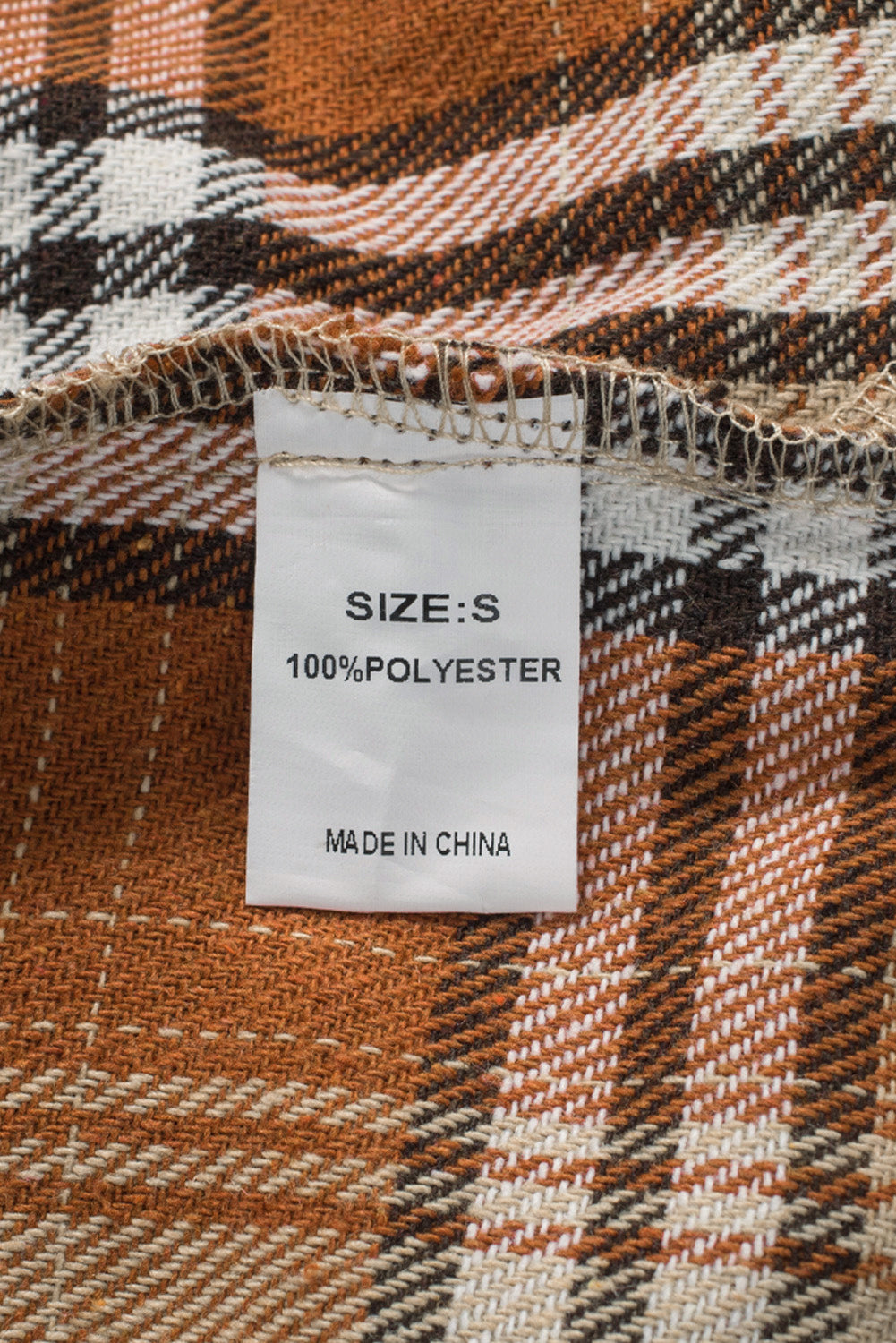 Orange Plaid Color Block Patchwork Shirt Jacket with Pocket - Glimmer Road
