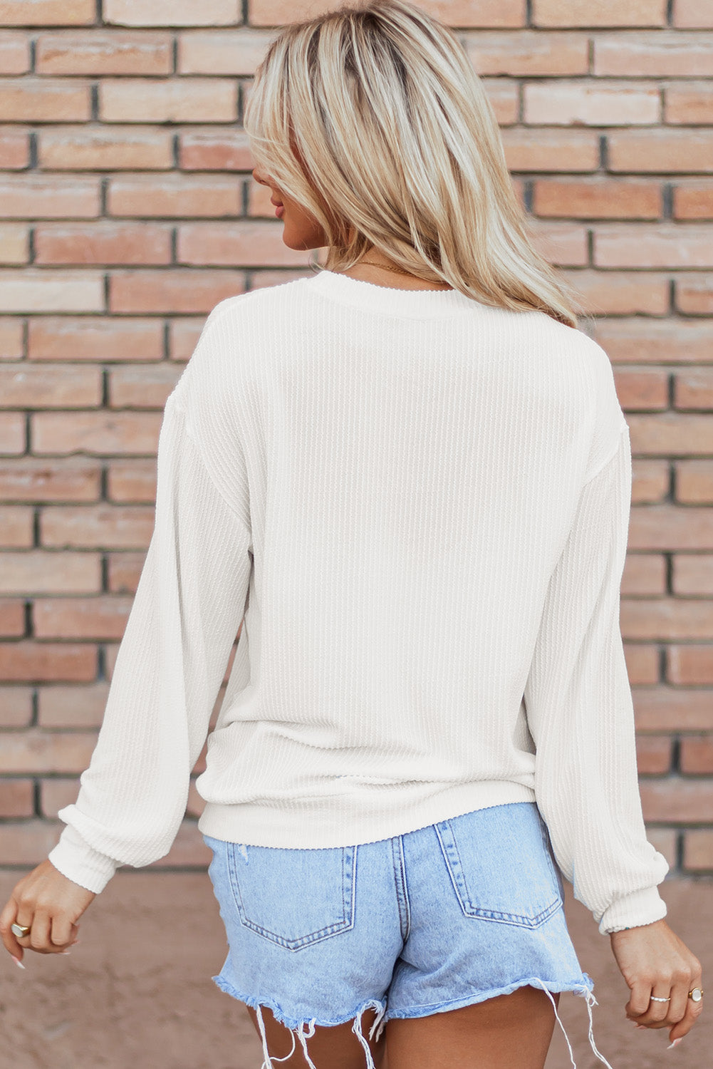 White USA Flag Corded Graphic Sweatshirt - Glimmer Road