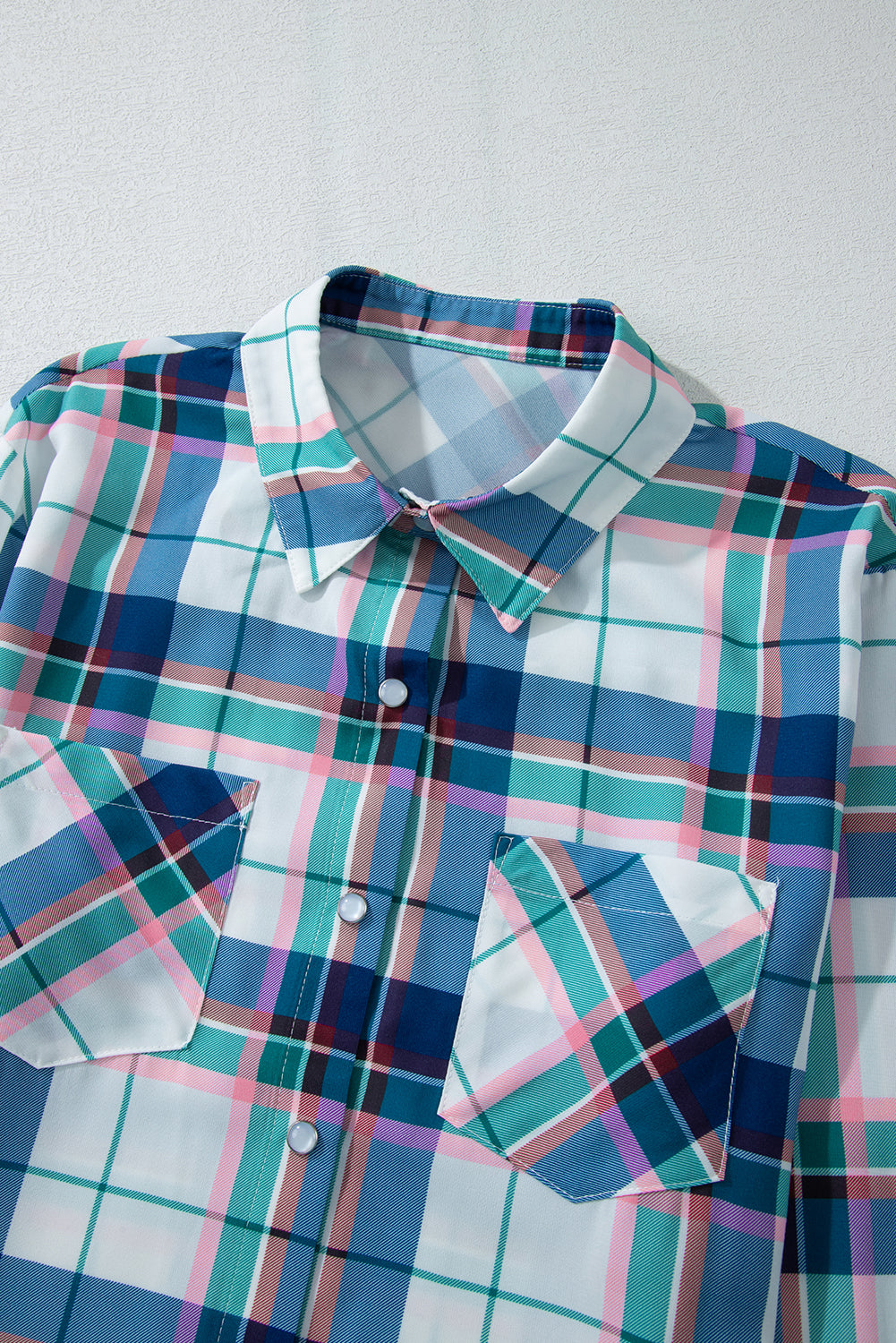 Blue Plaid Print Shirt and Shorts 2Pcs Lounge Set - Glimmer Road