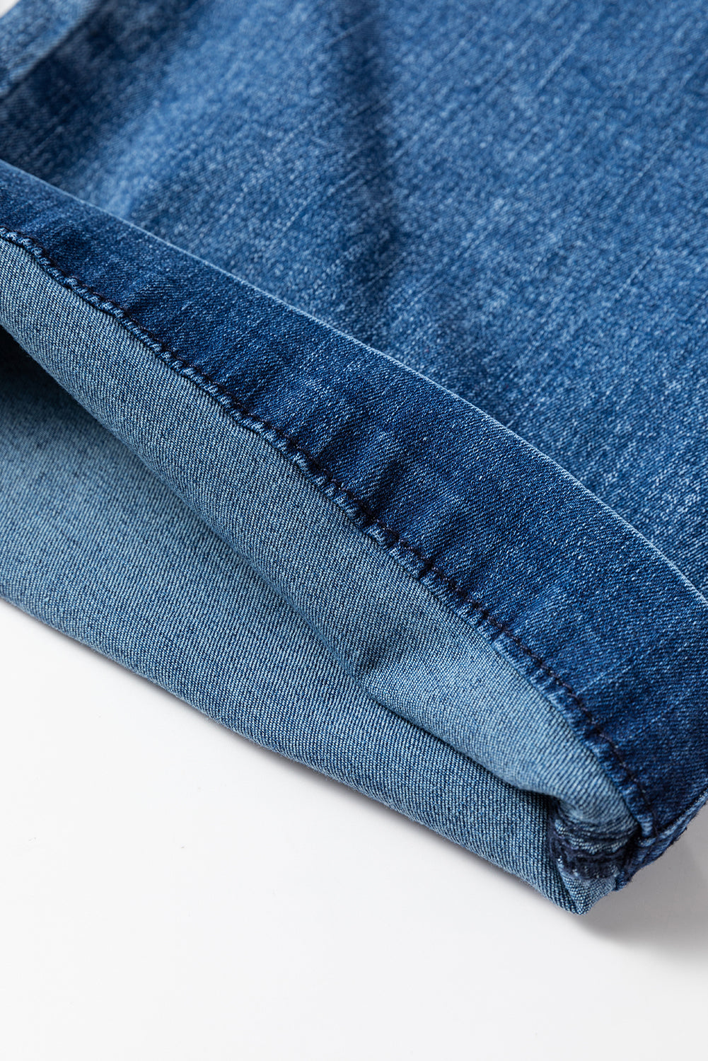 Sail Blue Mineral Wash Drawstring Waist Loose Straight Denim Pants - Glimmer Road