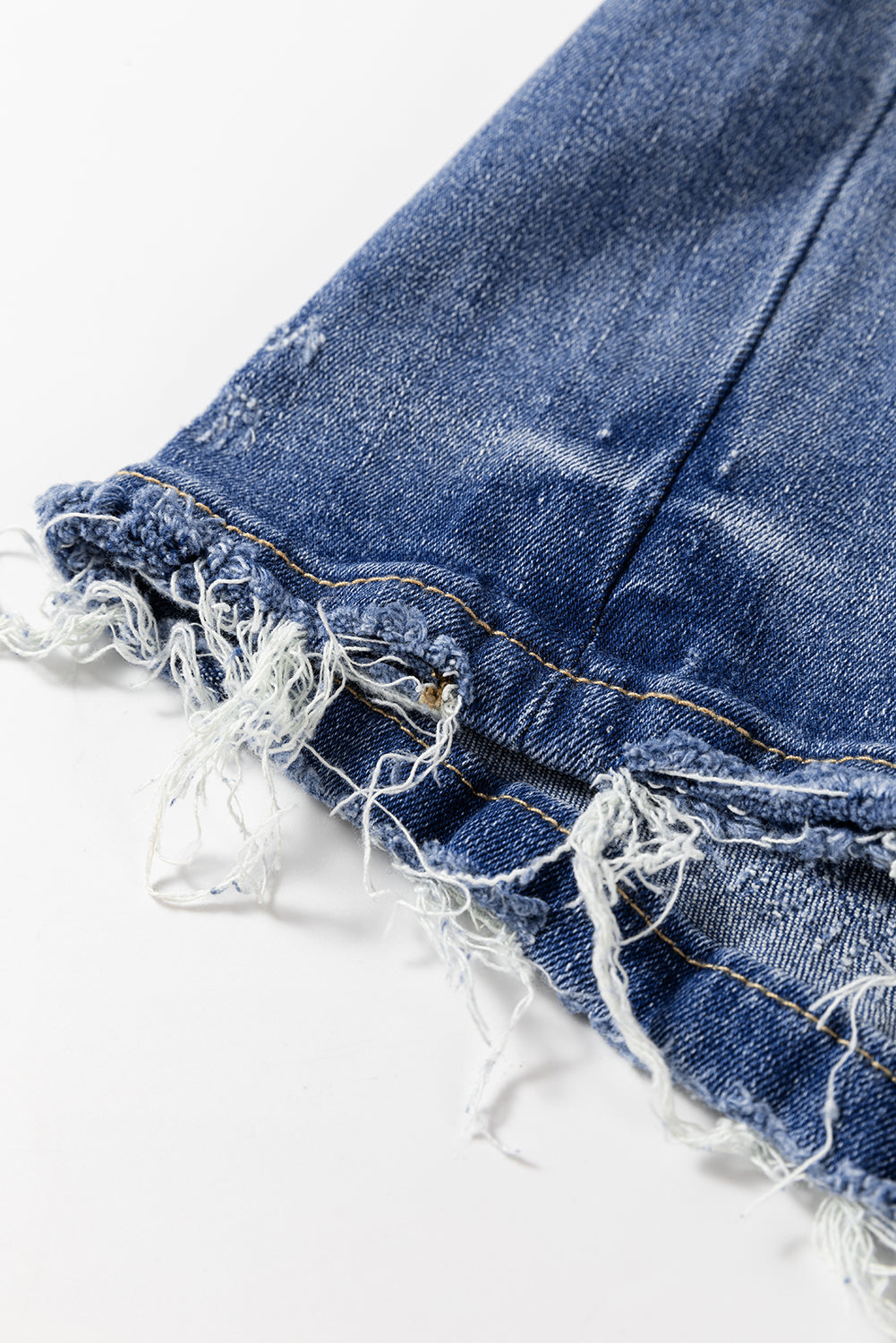 Ashleigh Blue Distressed Raw Hem Straight Leg High Waist Jeans - Glimmer Road