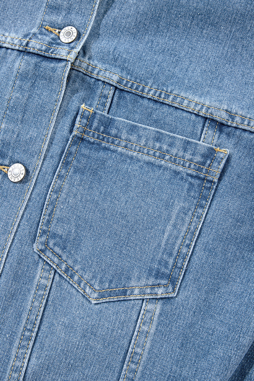 Wild Wind Washed Oversize Pocketed Denim Jacket - Glimmer Road