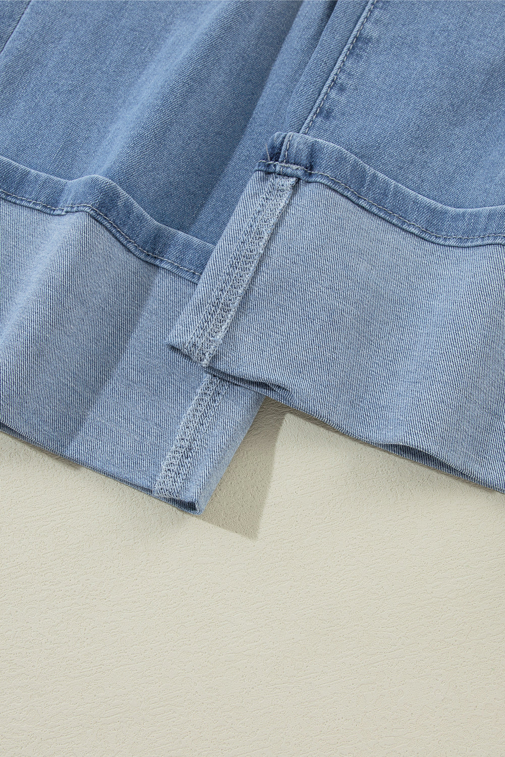 Dusk Blue High Rise Asymmetric Button Zip Fly Ripped Jeans - Glimmer Road