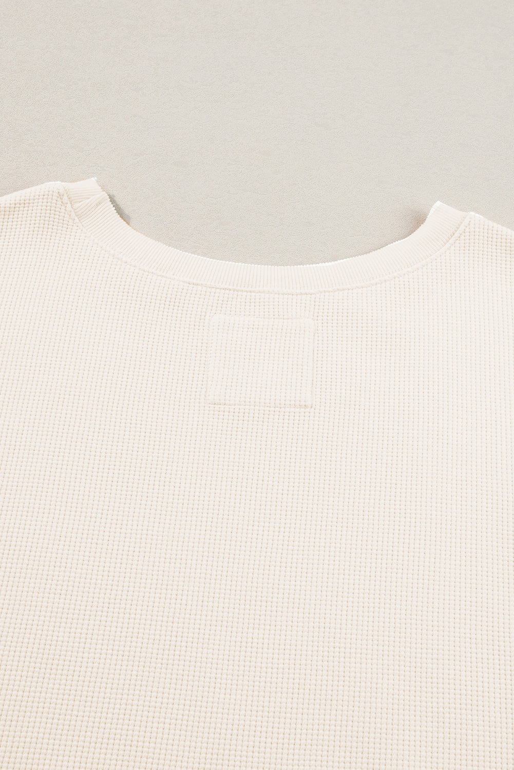 White Waffle Knit Bishop Sleeve Split Oversized Sweatshirt - Glimmer Road