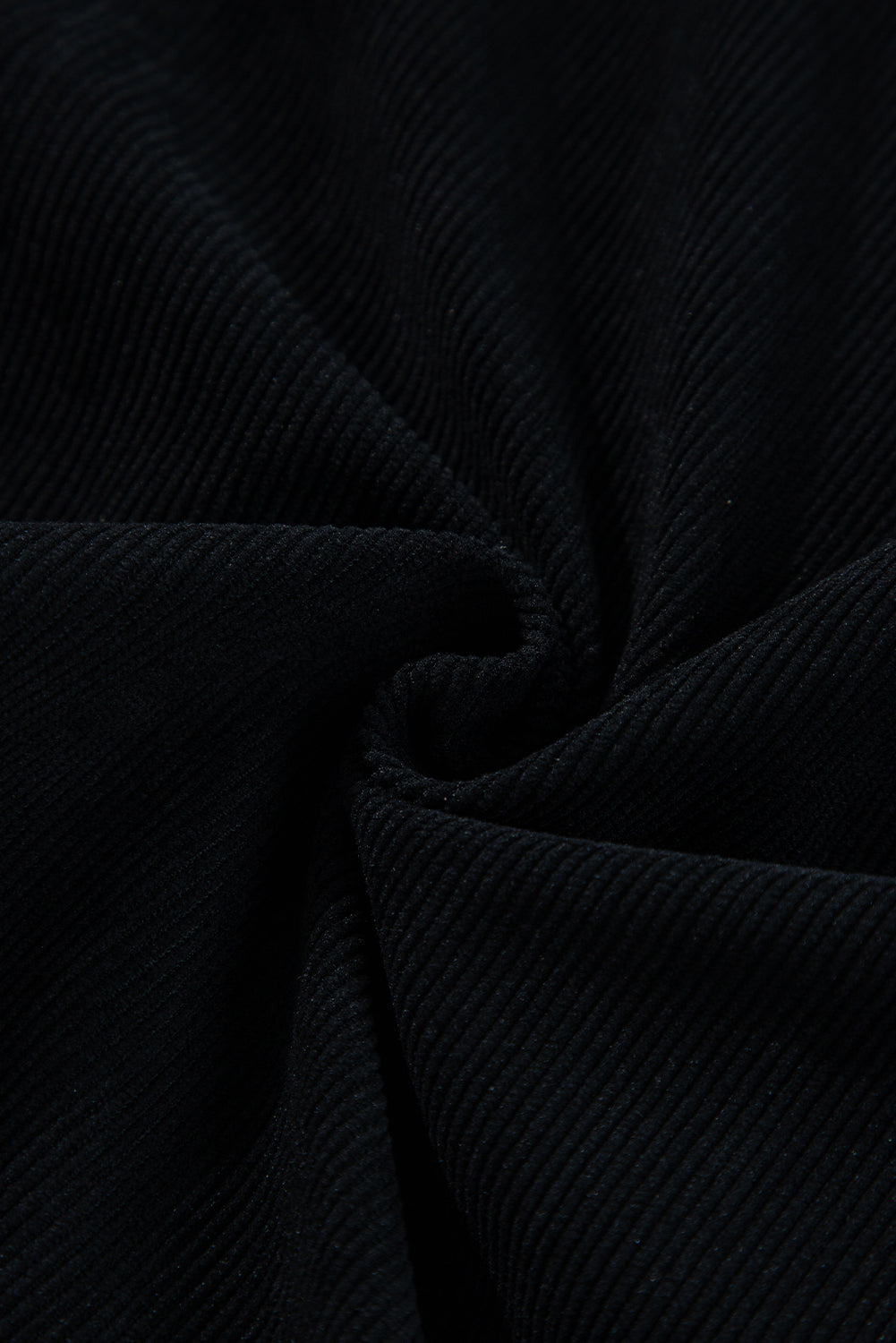 Black Fleece Lined Button-up Collared Corduroy Crop Jacket - Glimmer Road