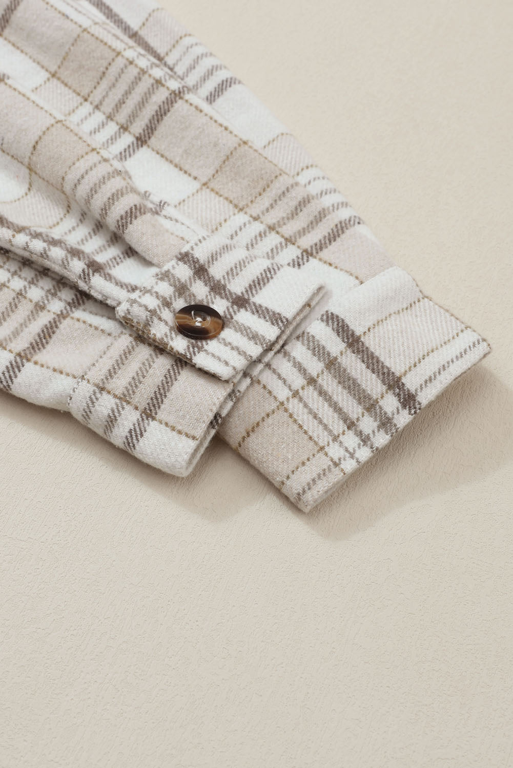 Khaki Plaid Removable Hood Buttoned Shacket - Glimmer Road