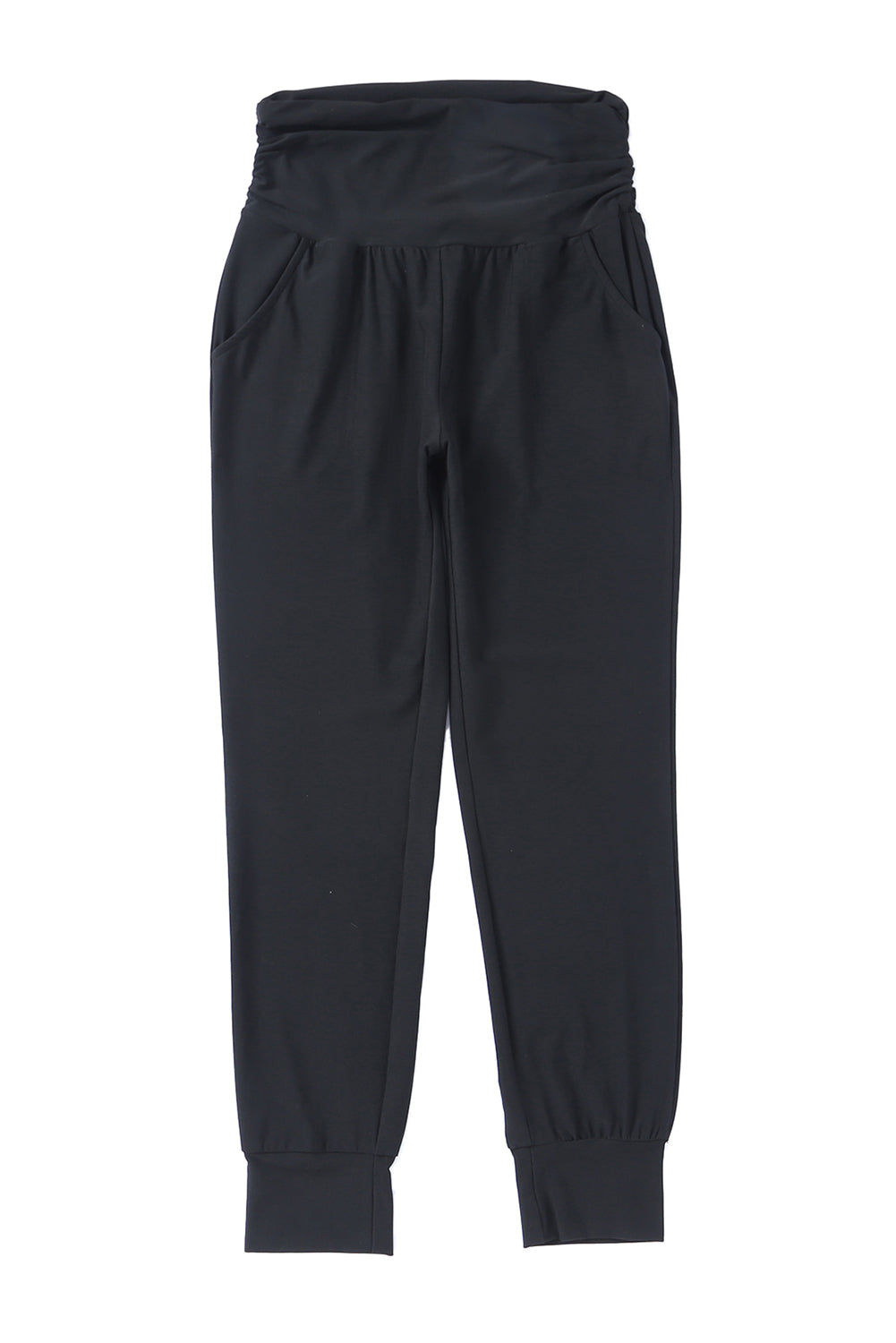 Black High Waist Pleated Pocket Leggings - Glimmer Road