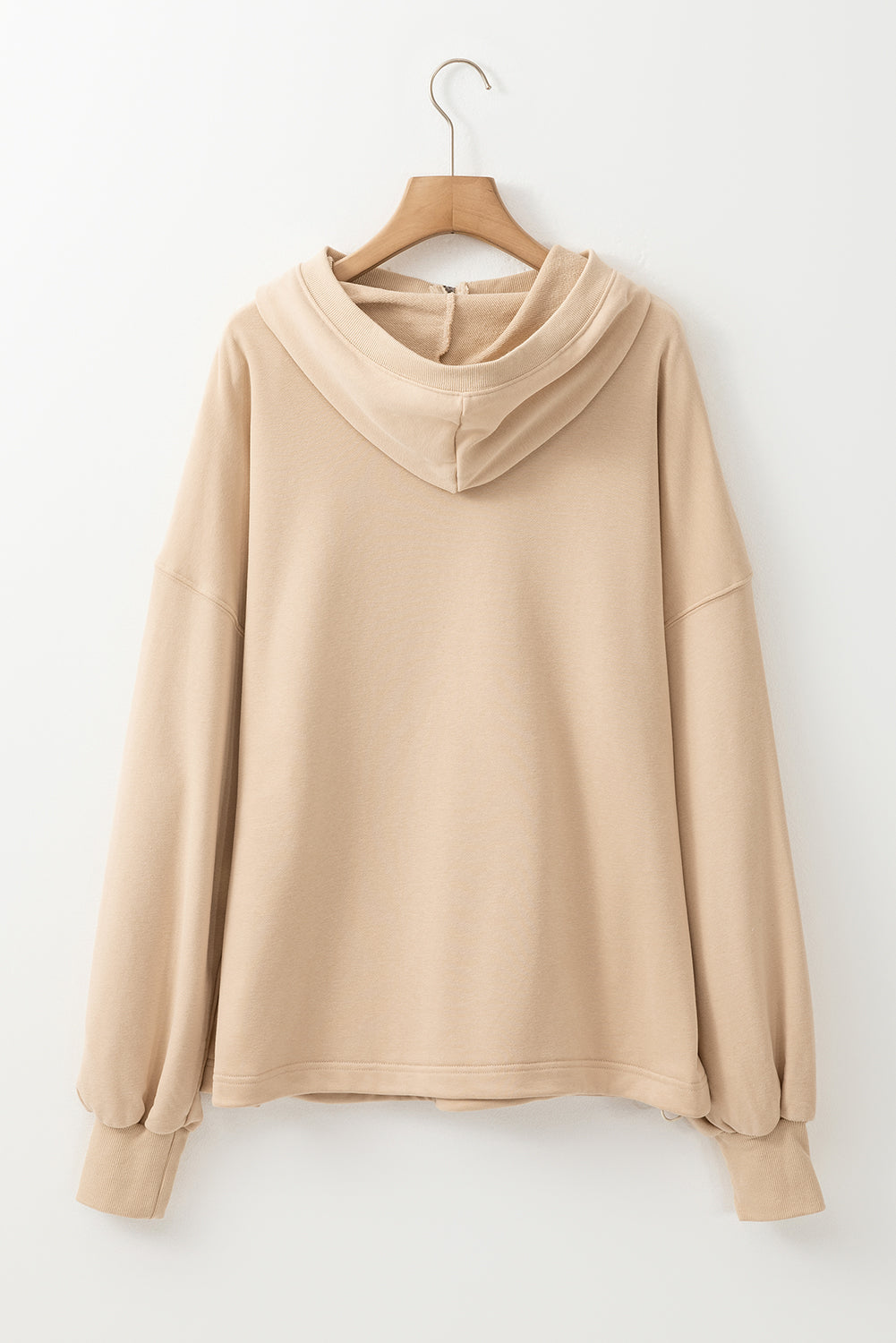 Orange Solid Kangaroo Pocket Half Zipper Oversized Hoodie - Glimmer Road