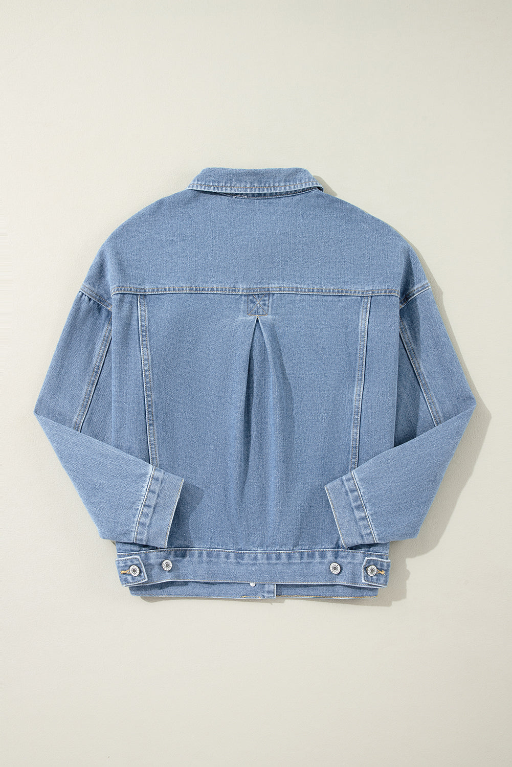 Wild Wind Washed Oversize Pocketed Denim Jacket - Glimmer Road