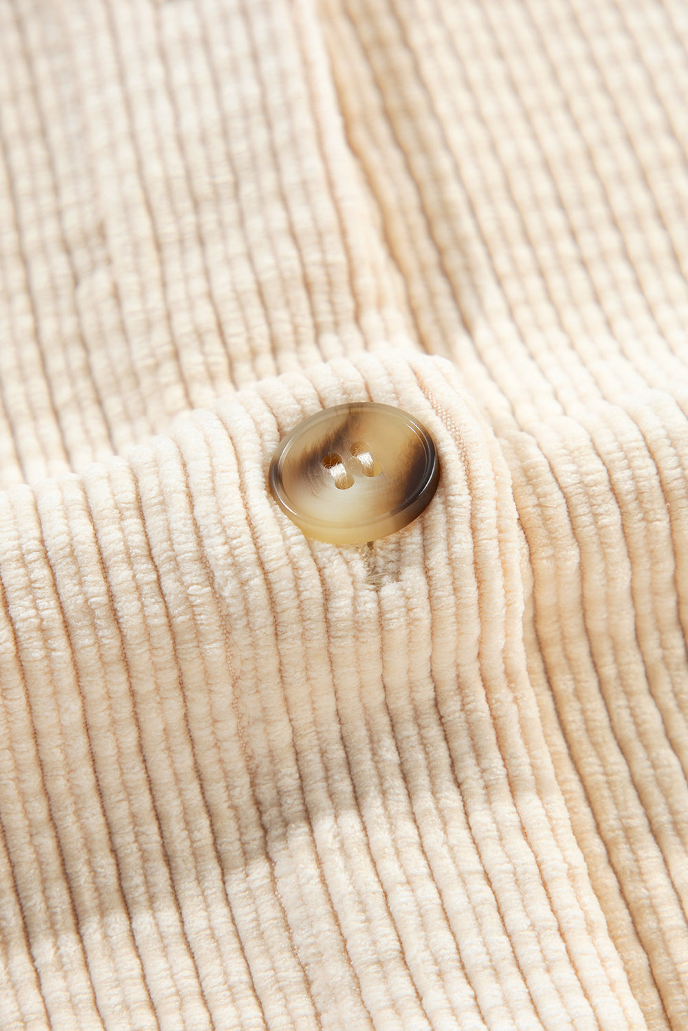 Oatmeal Corduroy Flap Pocket Button Up Shacket - Glimmer Road