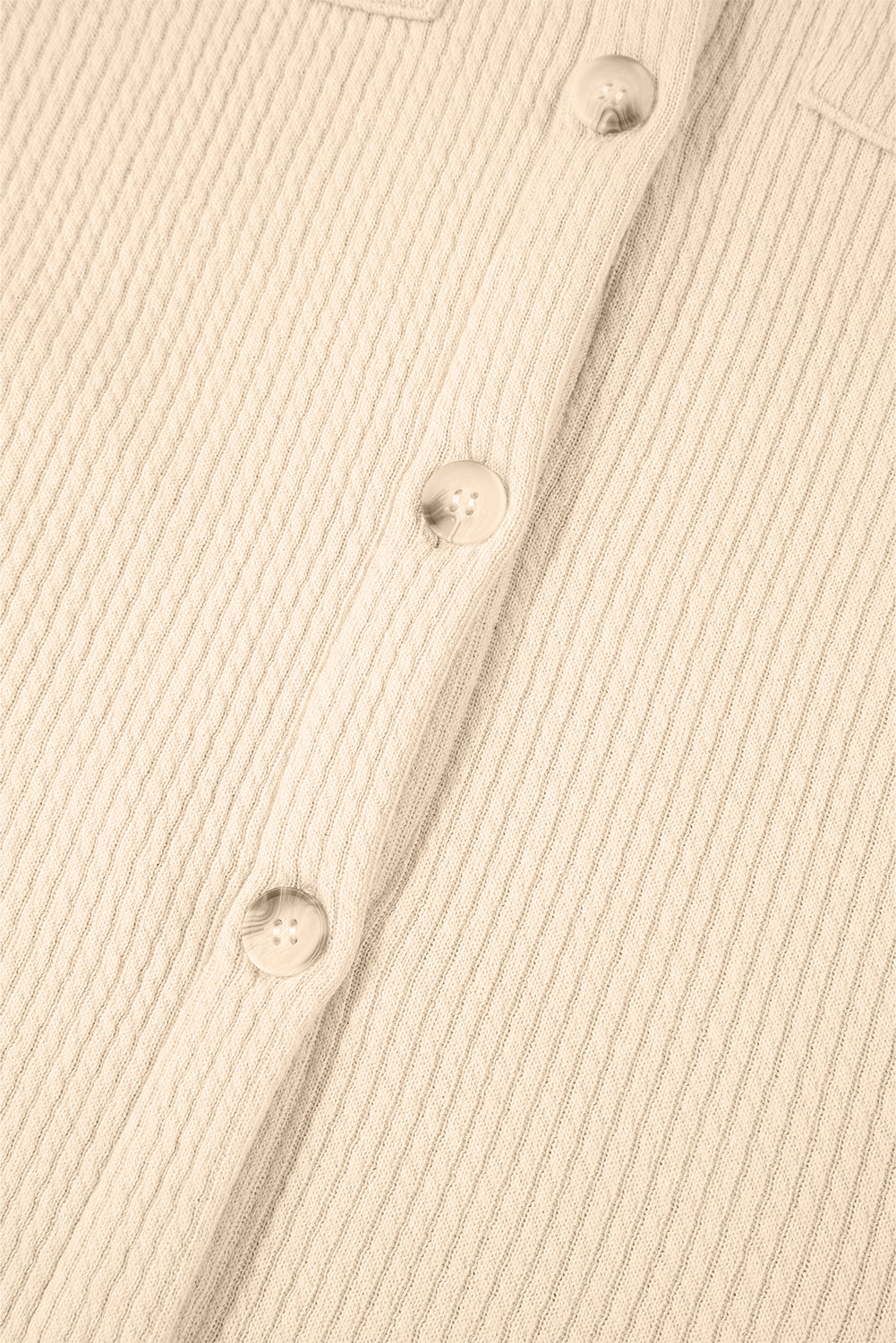Dark Khaki Solid Color Corduroy Buttoned Long Sleeve Shacket - Glimmer Road