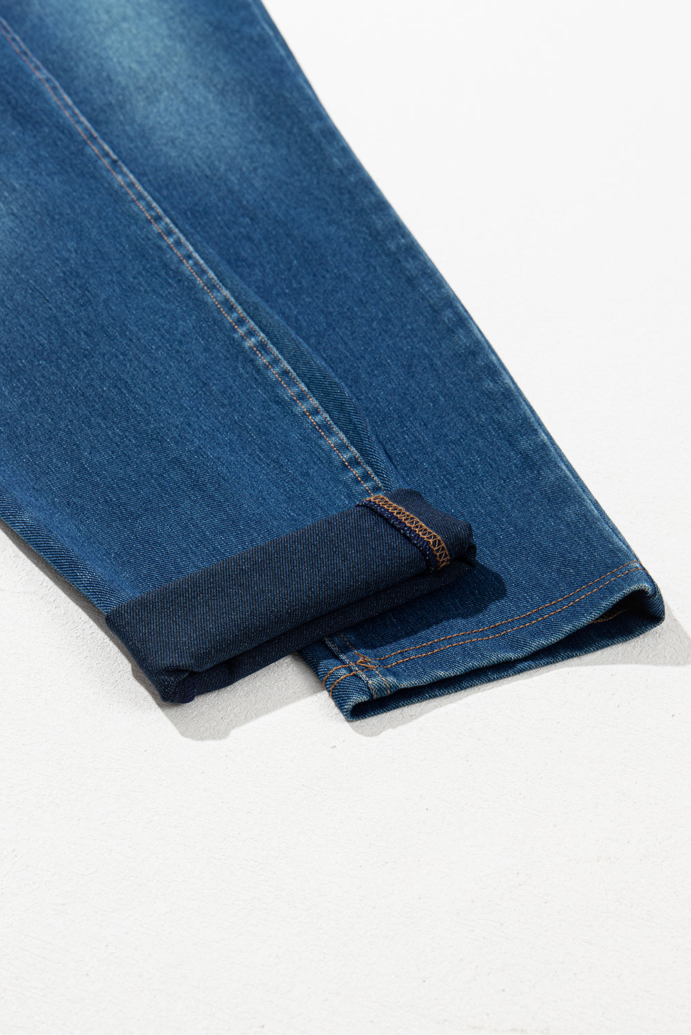 Ashleigh Blue Multiple Pockets Straight Leg Washed Stretchy Knit Casual Jeans - Glimmer Road