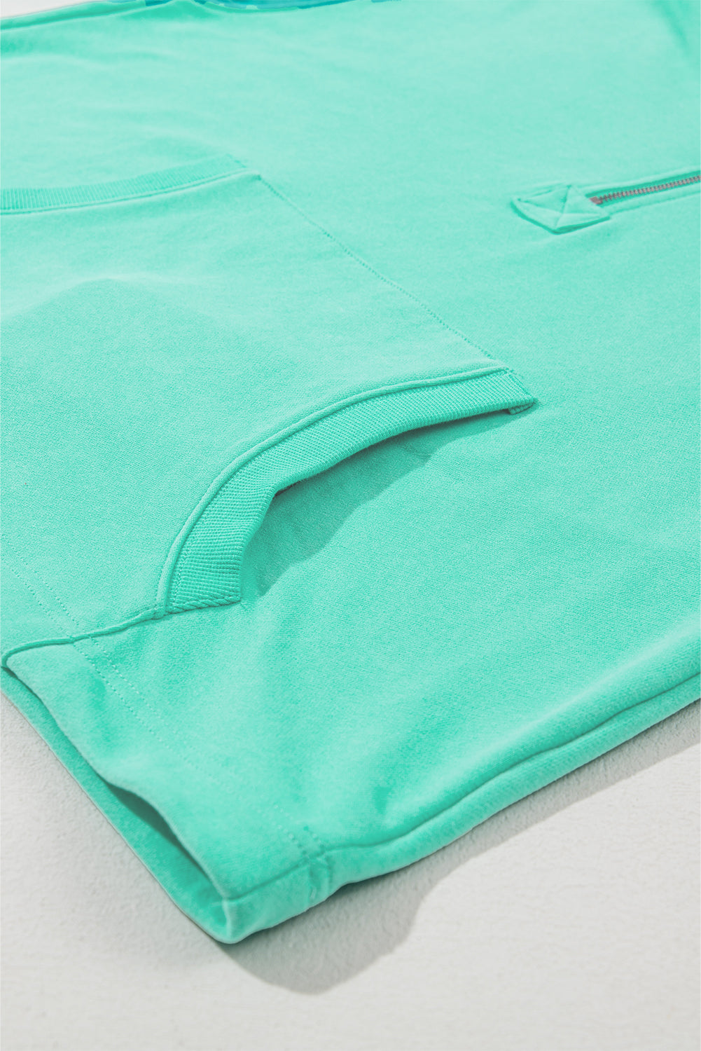Orange Solid Kangaroo Pocket Half Zipper Oversized Hoodie - Glimmer Road