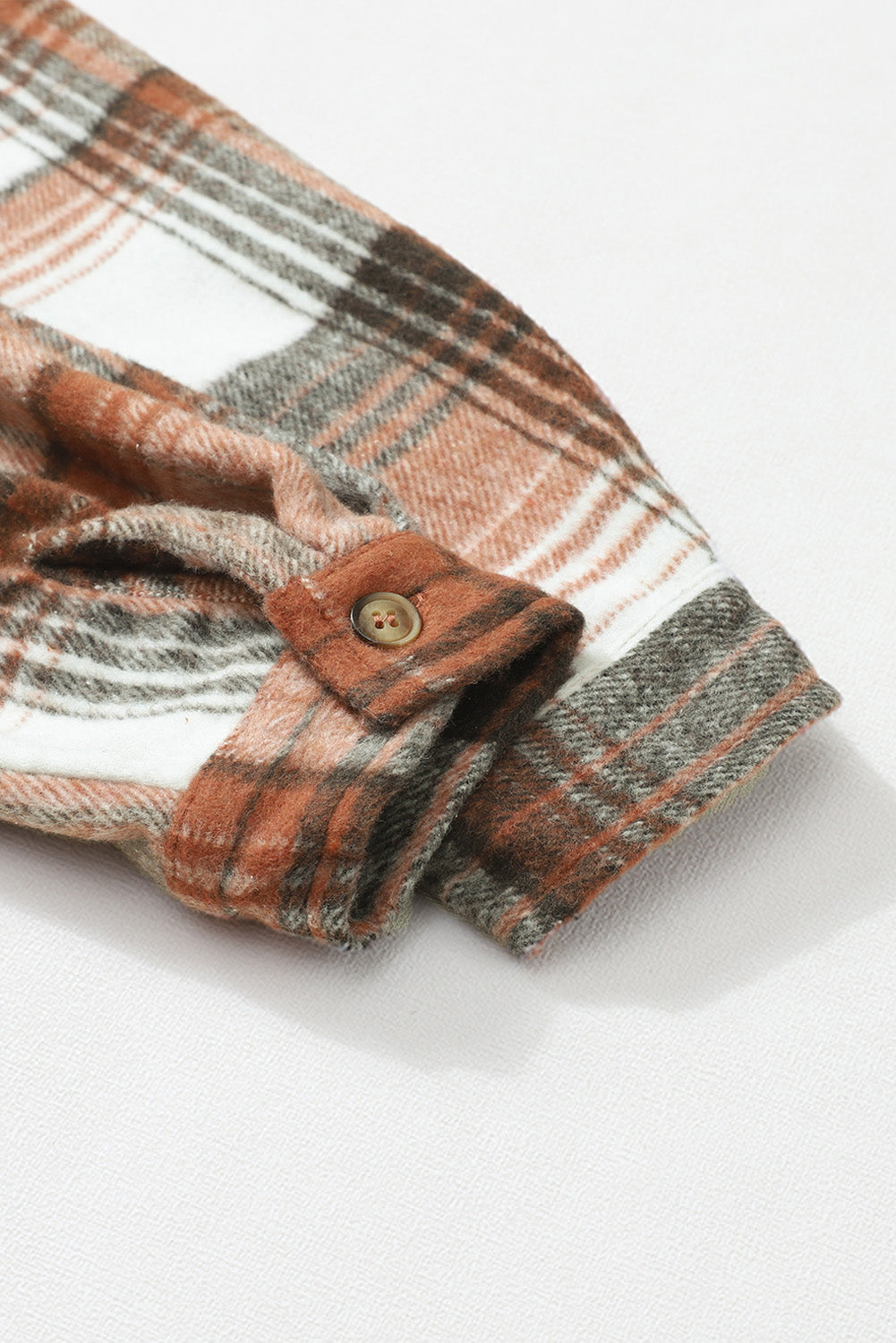 Brown Plaid Flap Pockets Shacket - Glimmer Road