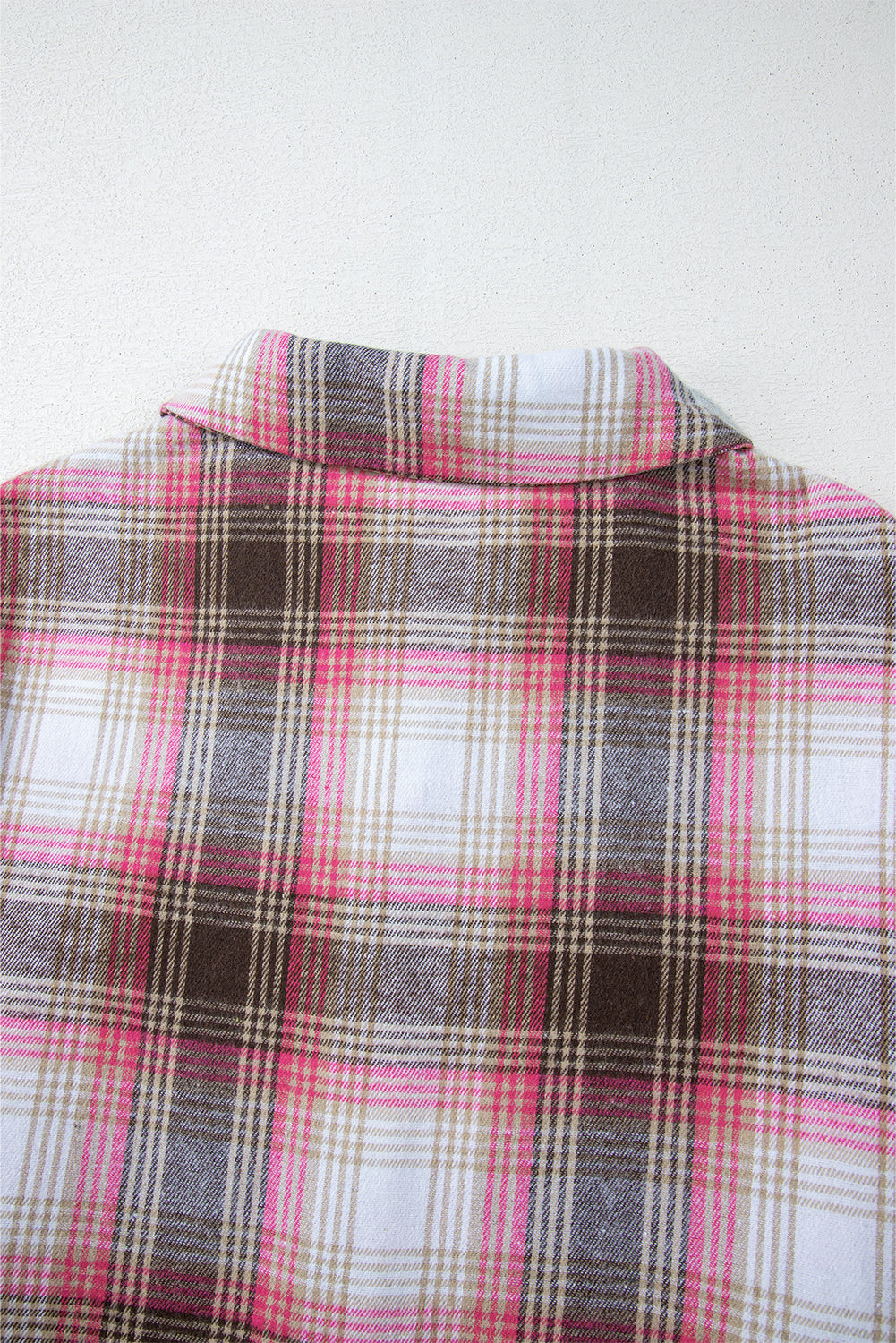 Pink Plaid Flap Pocket Button Up Shacket - Glimmer Road