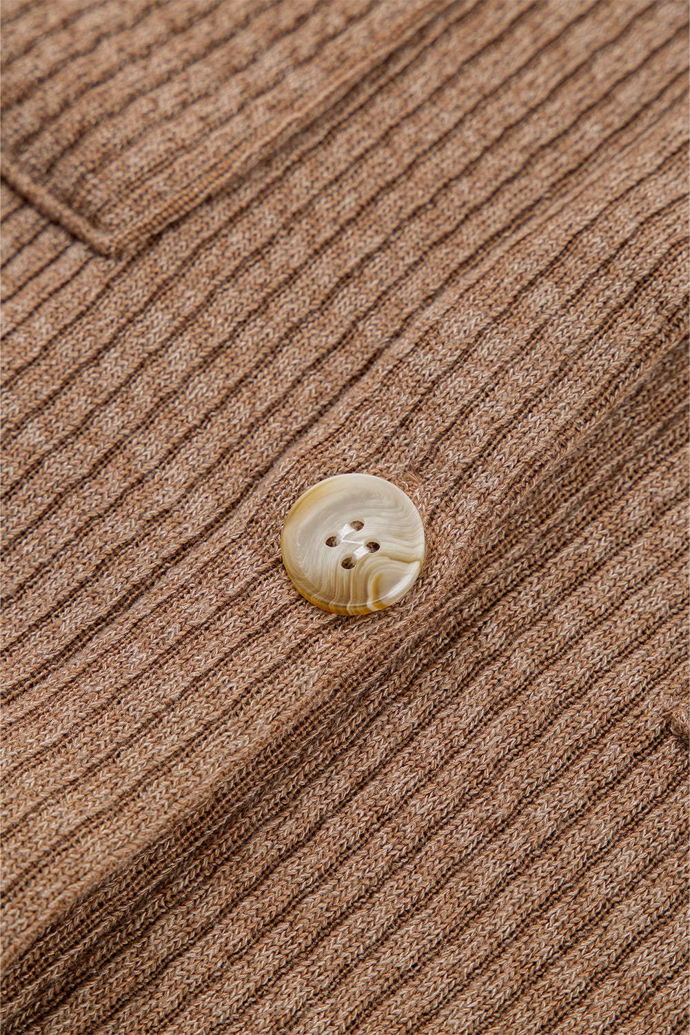 Dark Khaki Solid Color Corduroy Buttoned Long Sleeve Shacket - Glimmer Road