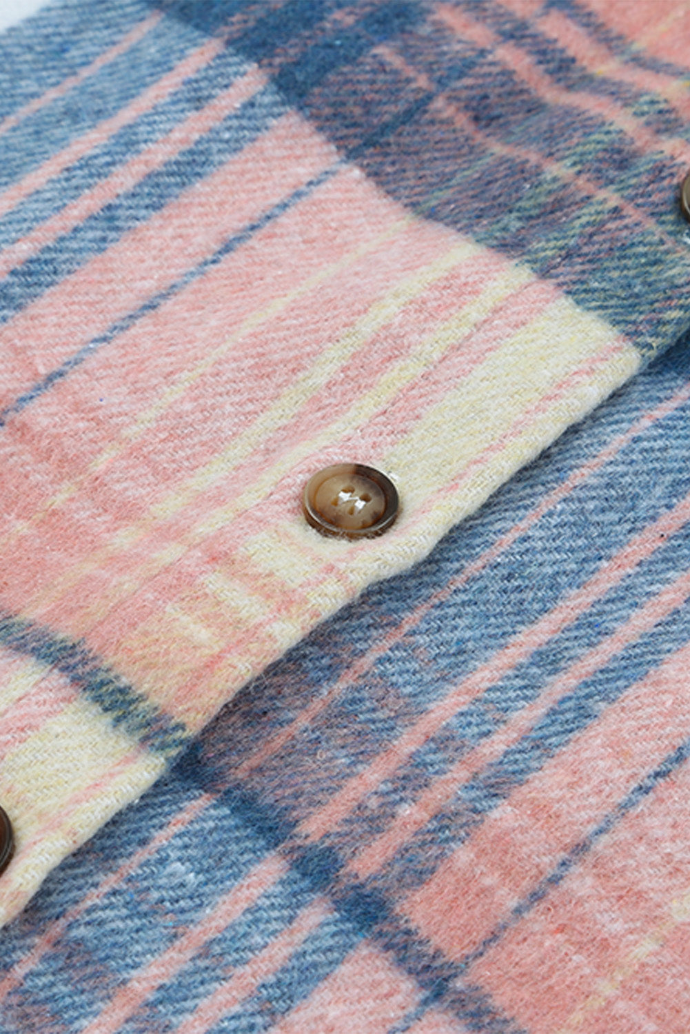 Pink Black/Pink Plaid Flap Pockets Shacket - Glimmer Road