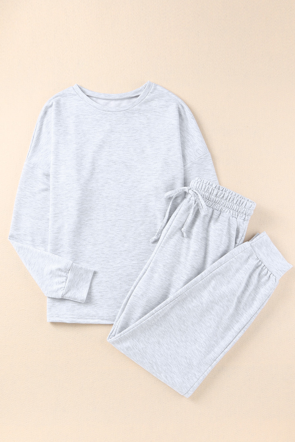 Gray Long Sleeve Pullover and Jogger Pants Lounge Set - Glimmer Road