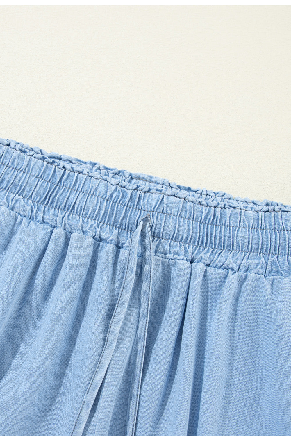 Myosotis Drawstring High Waist Wide Leg Denim Pants - Glimmer Road
