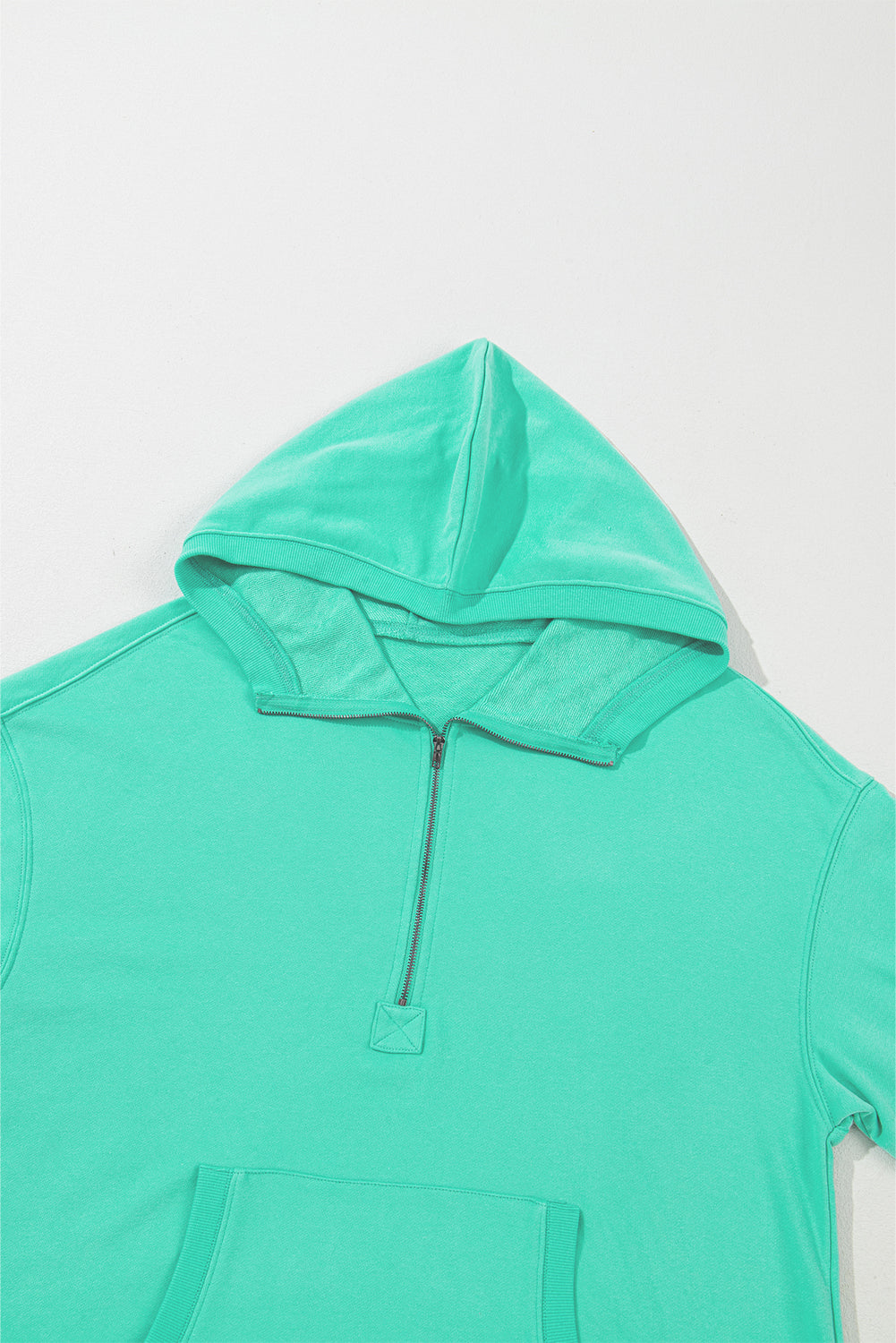 Orange Solid Kangaroo Pocket Half Zipper Oversized Hoodie - Glimmer Road