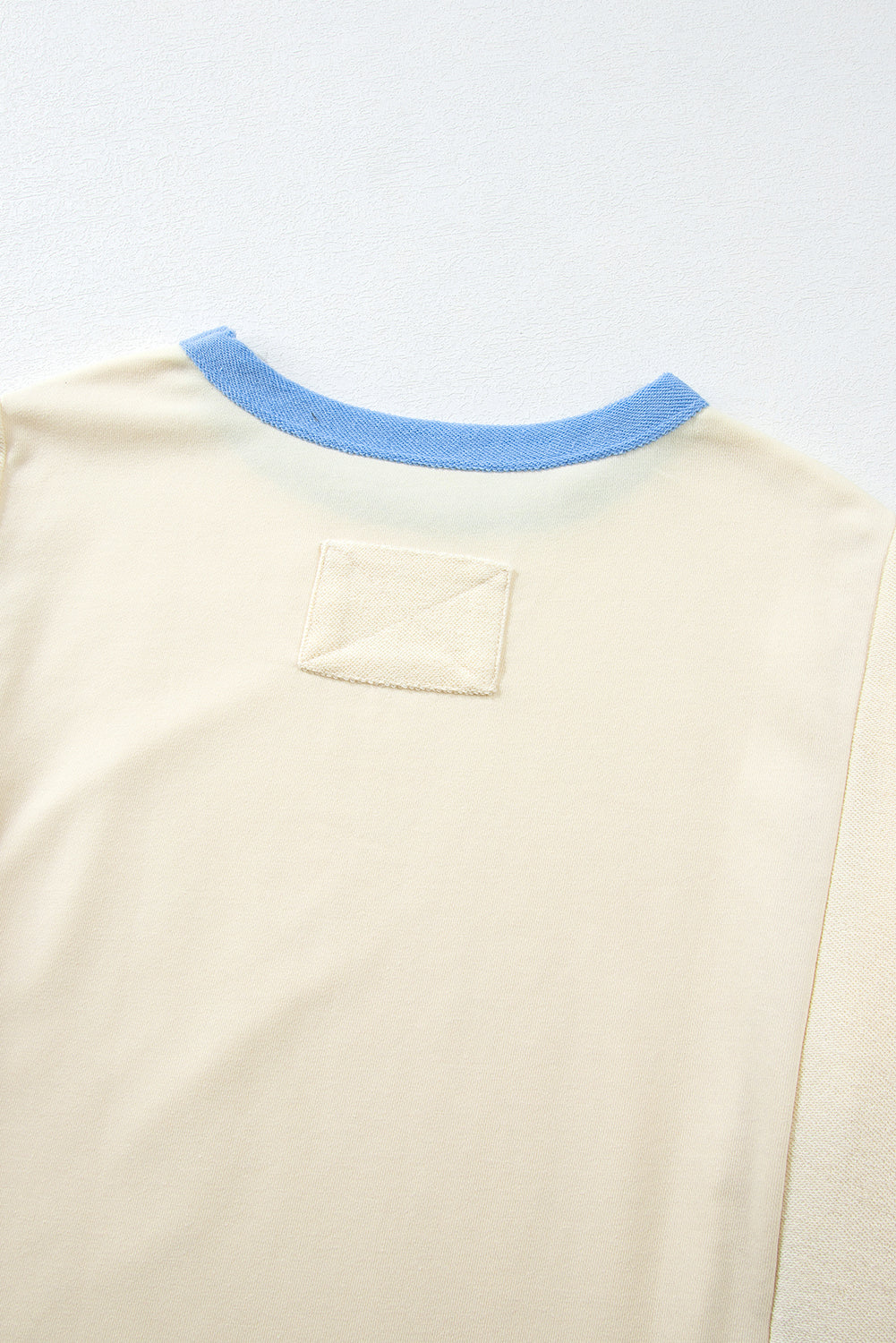 Beige Star Patchwork Exposed Seam Oversized Sweatshirt - Glimmer Road