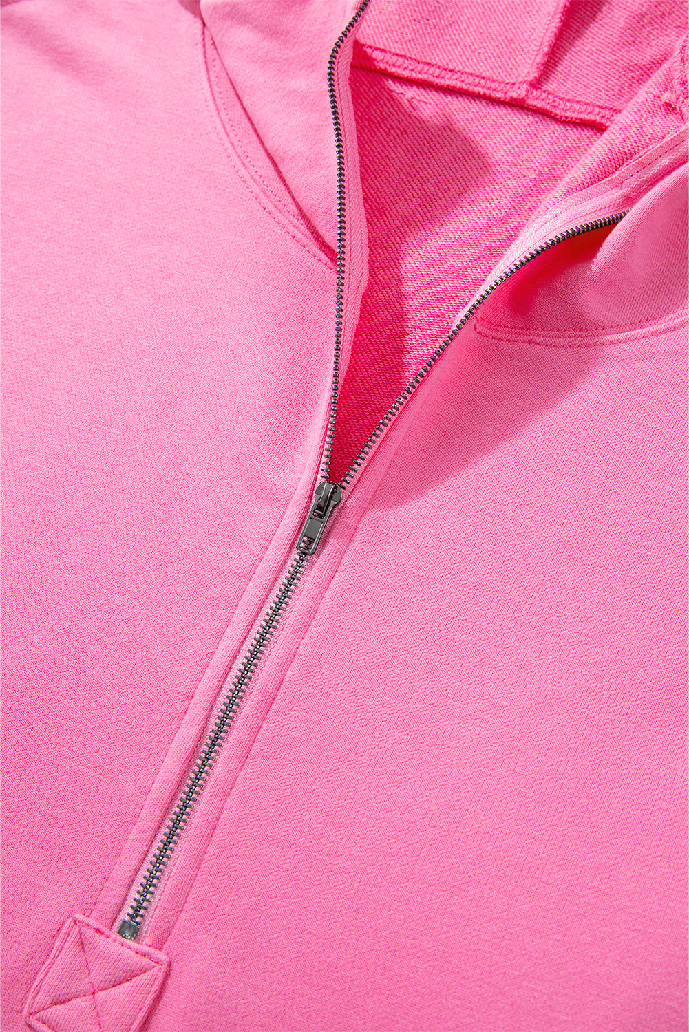 Light Grey Solid Kangaroo Pocket Half Zipper Oversized Hoodie - Glimmer Road 
