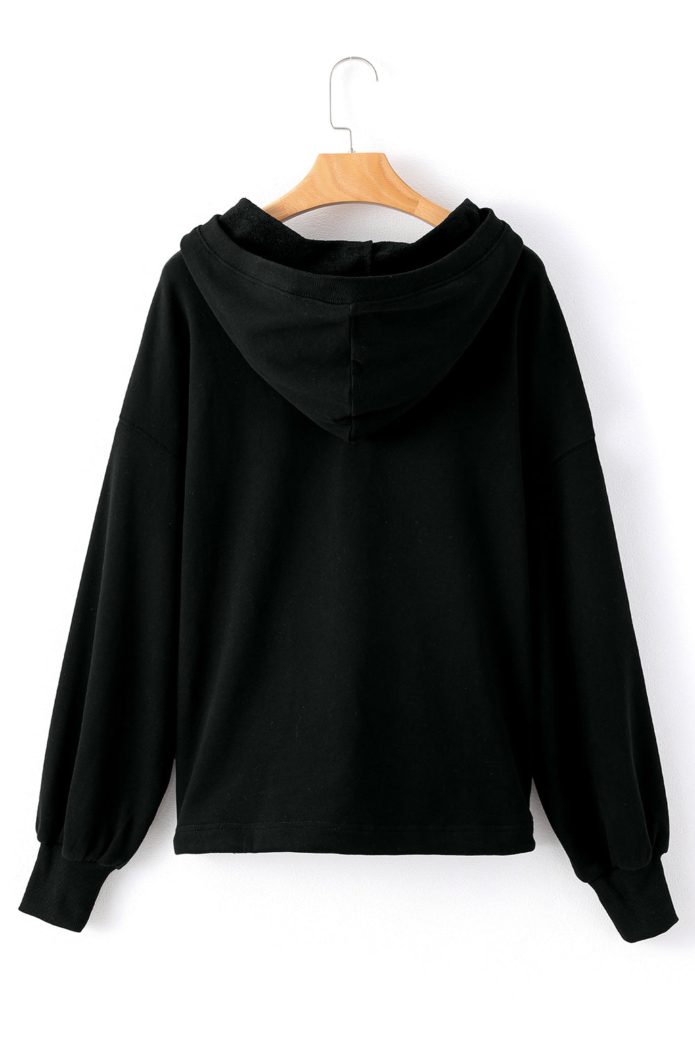 Light Grey Solid Kangaroo Pocket Half Zipper Oversized Hoodie - Glimmer Road 