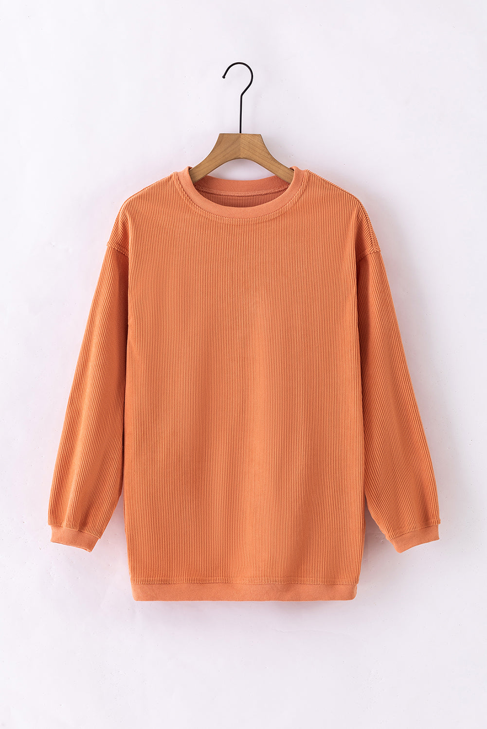 Orange Ribbed Corduroy Oversized Sweatshirt - Glimmer Road 