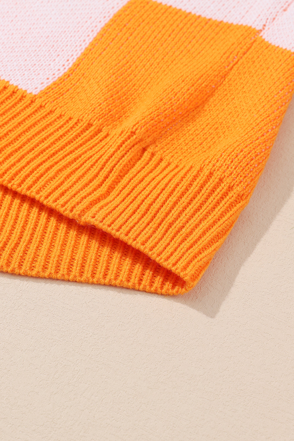 Orange Checkered Bishop Sleeve Sweater - Glimmer Road 