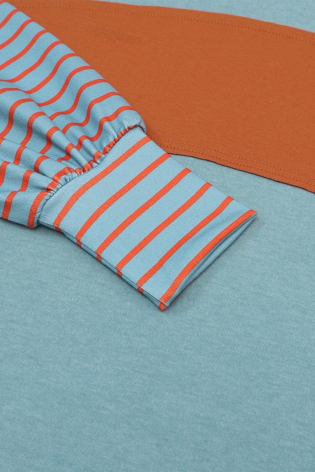 Green Colorblock Striped Bishop Sleeve Top - Glimmer Road 