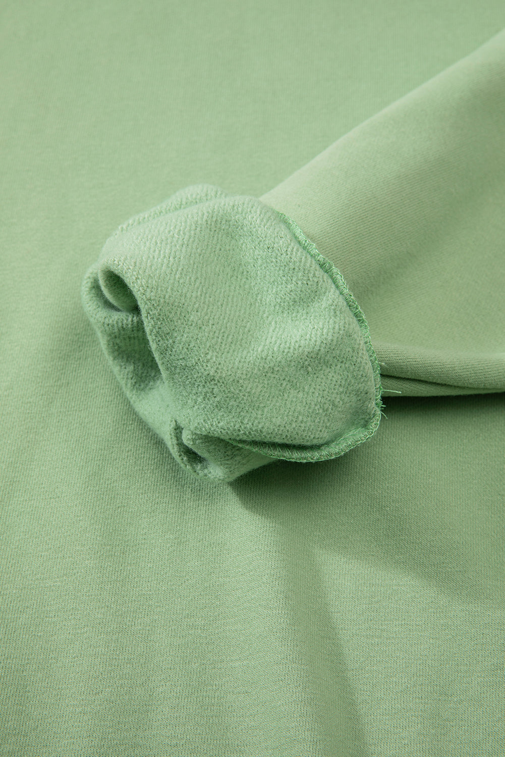 Smoke Green Solid Fleece Lined Drop Shoulder Terry Sweatshirt - Glimmer Road 