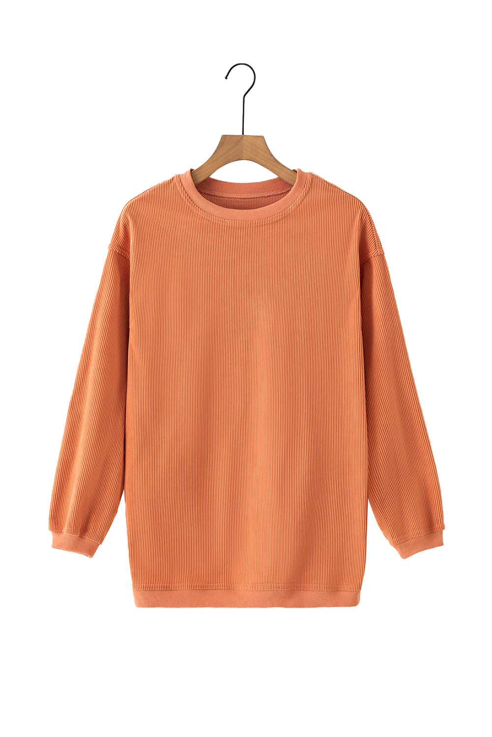 Orange Ribbed Corduroy Oversized Sweatshirt - Glimmer Road 