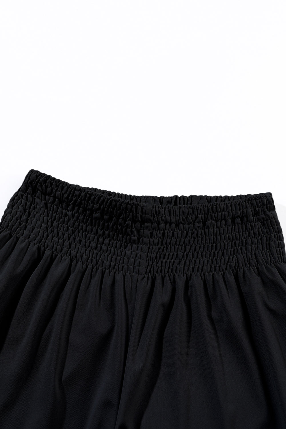 Black Smocked High Waist Joggers - Glimmer Road 