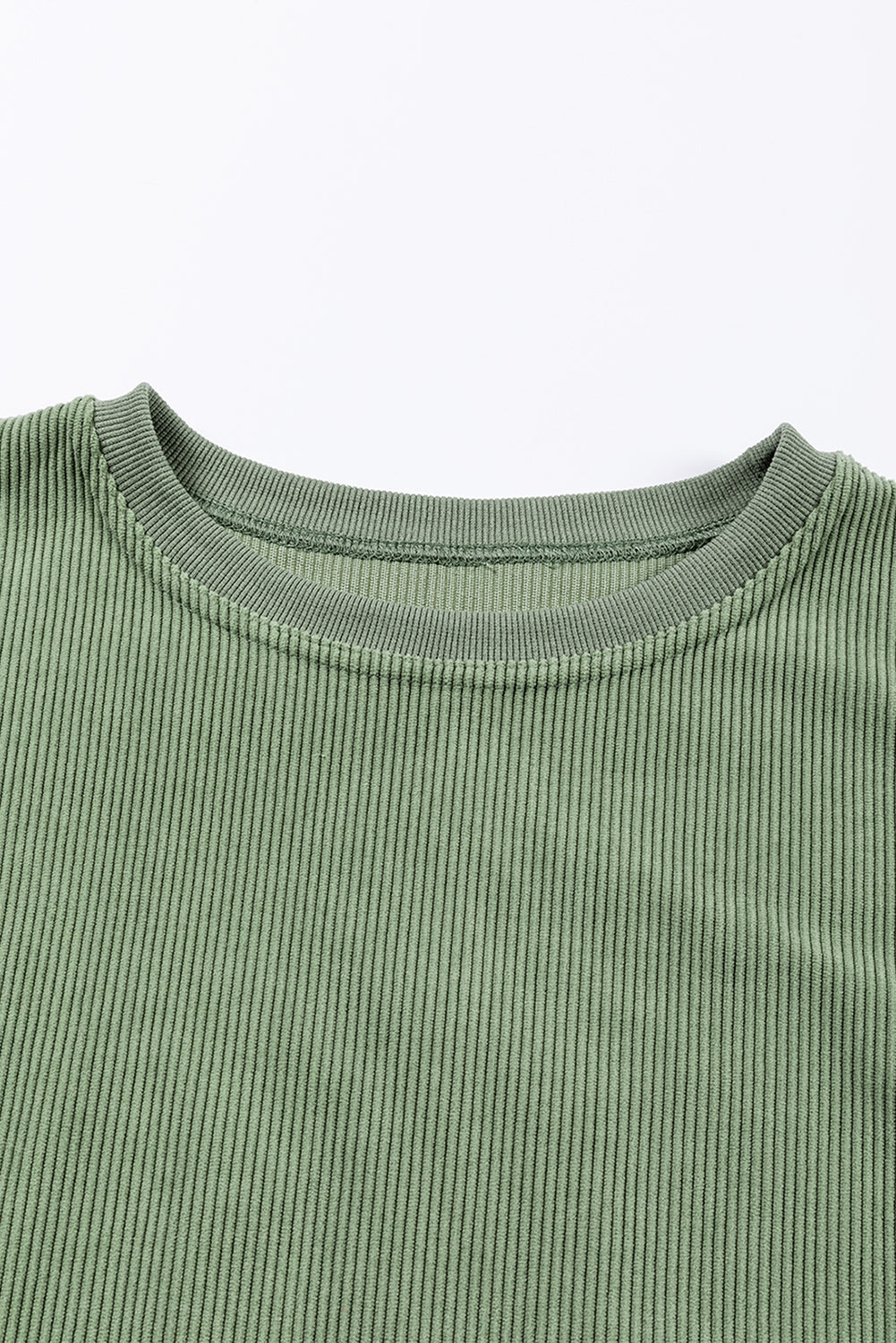 Grass Green Ribbed Corduroy Oversized Sweatshirt - Glimmer Road 