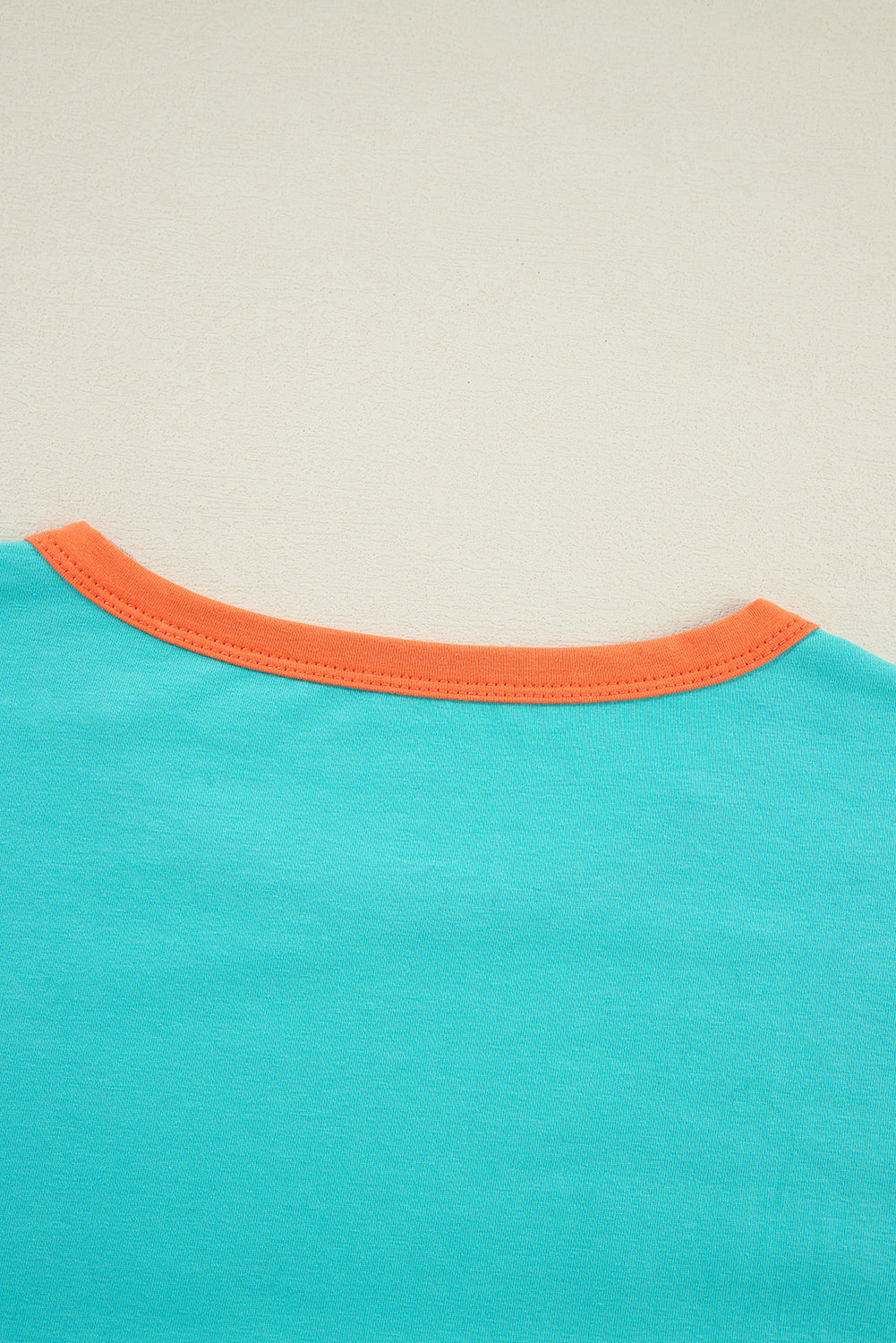 Light Blue Colorblock Patchwork Long Sleeve Loose Top - Glimmer Road 