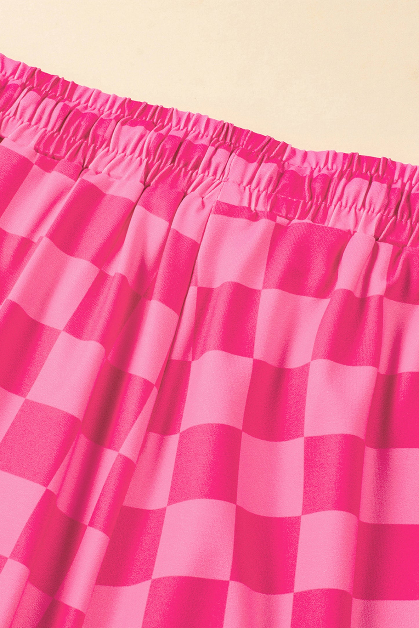 Rose Checkered Drawstring Elastic Waist Casual Shorts - Glimmer Road 