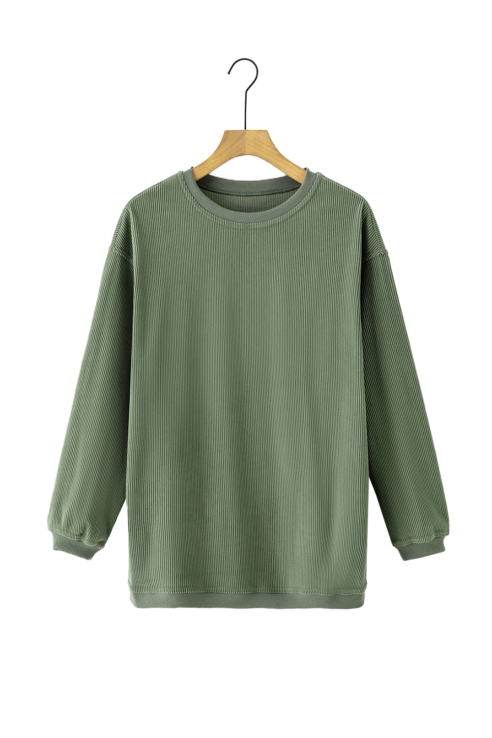 Grass Green Ribbed Corduroy Oversized Sweatshirt - Glimmer Road 