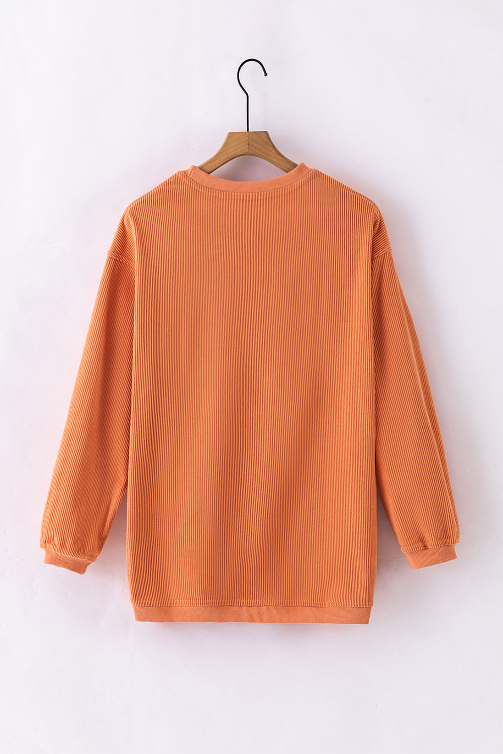 Orange Ribbed Corduroy Oversized Sweatshirt - Glimmer Road 